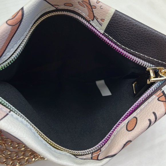 Potato Chip Print Handbag - Unique Delicious Gold Chain Crossbody- NWOT - Picture 12 of 12